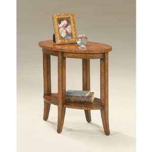   2320070 Heritage Oval Accent Table with Olive Ash Burl Top: Baby