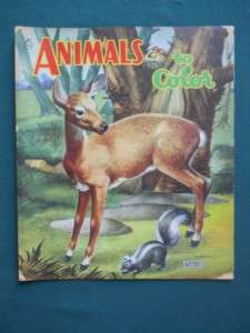 OLD SAALFIELD ARTCRAFT FUN COLORING BOOK 1950S ANIMALS BOOK AKRON OHIO 
