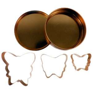 Global Decor Butterfly Cookie Cutter Set in Round Copper Plated 