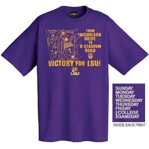 ESPN College Gameday LSU Tigers Purple Gameday Map T shirt  