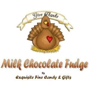 Custom Labeled Gift Give Thanks Thanksgiving Milk Chocolate Fudge 