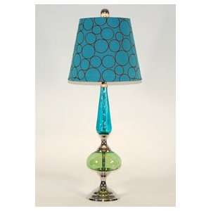    Green and Turquoise Double Glass Body Table Lamp