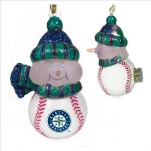 Seattle Mariners Mlb All Star Light Up Acrylic Snowman Ornament (3 