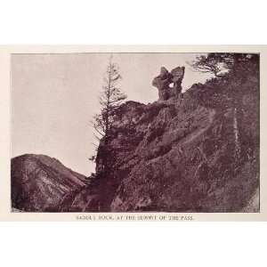  1893 Print Saddle Rock Ute Pass Colorado Rock Formation 