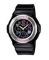 Baby G Watch, Womens Analog Digital Black Resin Strap BGA101 1B