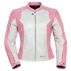   Cortech LNX Womens Leather Motorcycle Jacket Pink/White Medium Plus