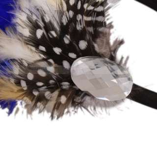 Stylish Blue Feathers glass eye Headband Hair Band  