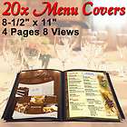   View Menu Covers 8.5x11 Protective Corner Restaurant Book Cafe Black