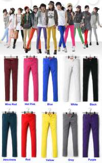 Fashion Women Sexy Candy Colors Pencil Pants Slim Fit Stretch Jeans 