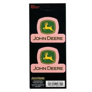 John Deere Pink Stacked Logo Decal Sheet   JD04152