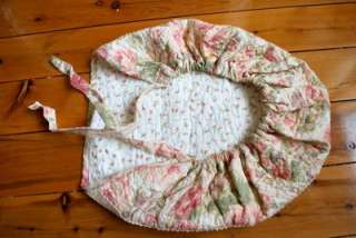 England Pink Rose Quilted Cotton Toilet Cover / Mat Set  
