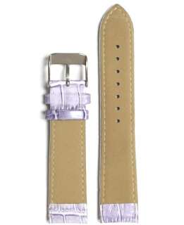 Good Accessories Parts 20mm Purple Croco Pattern Genuine Leather Watch 