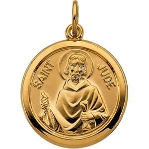 St. Jude Medal 15.5mm   14k Yellow Gold
