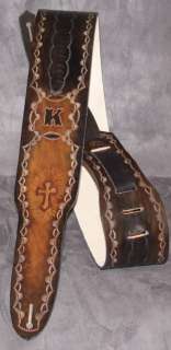   Made in USA Genuine Solid Leather 3 Guitar Strap Personalized Design