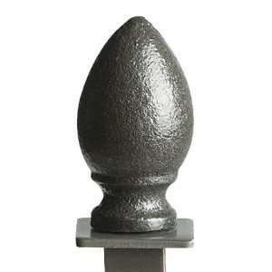  Raw Steel Boutique Teardrop Finial With Square Fitting 