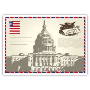 USA American Greetings Card Car Bumper Sticker Decal 5 X 