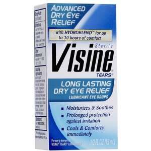 Visine Tears Lasting Relief Lubricant Eye Drops 0.5 oz (Quantity of 4)