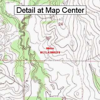   Topographic Quadrangle Map   Mittie, Louisiana (Folded/Waterproof