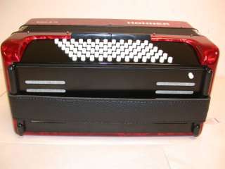 Hohner Bravo III Piano Accordion, 34x72, Case, BR72R, Germany, RED 