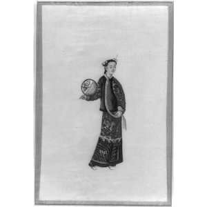  Chinese Lady,full length,wearing a colorful costume,China 