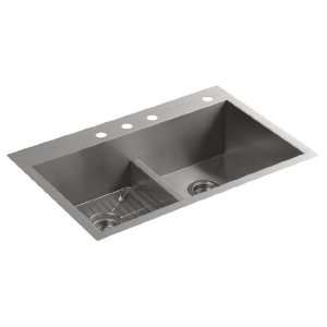 Kohler K 3839 4 NA Vault Stainless Steel Double Bowl Kitchen Sink 