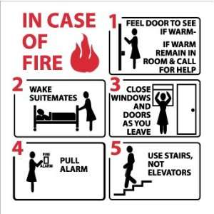  SIGNS HOTEL MOTEL FIRE EMERGENCY INSTRUCTIONS