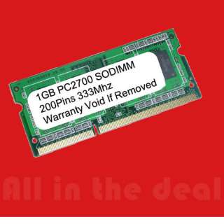1GB DDR PC2700 SODIMM PC 2700 333MHz 1 GB LAPTOP MEMORY  