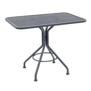  280047 Mesh Top Rectangular Dining Table with Pedestal: Home & Kitchen