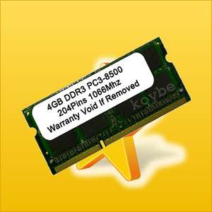 4GB DDR3 1066 MHz SODIMM Notebook Memory PC3 8500 Ram  