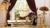 Chaise Lounge   Italian Fabric Venetian Sofa Furniture   24kt Gold 