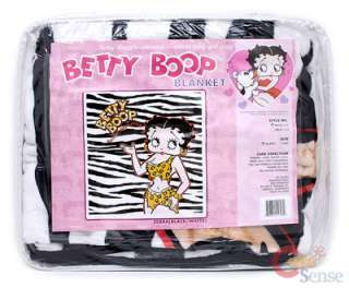Betty Boop Zebra Plush Blanket Bedding Queen 1