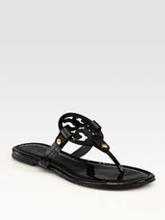 Tory Burch   Miller Patent Leather Logo Thong Sandals