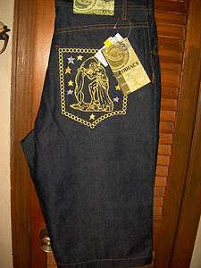   ~NWTs sz 44 mens Zodiac Aquarius Jean shorts Gold embroidered