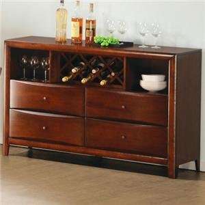   Contemporary Serving Table with Wine Rack and Storage: Office Products