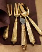 Wallace Silversmiths 65 Piece Gold Plated Grand Duchess Flatware 