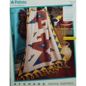   Afghans Indian Inspired Crochet Designs Leaflet Susan Bates Books