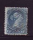 Canada Sc 28 1868 12 1/2c bl Large Victoria stamp used