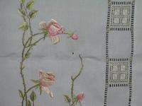 Society Silk Pale Rose & Drawn Work Linen Table Runner  