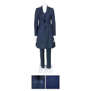   Ladies Navy Stretch Herringbone Saddleseat Suit
