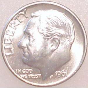  1961 Roosevelt Silver Dime 