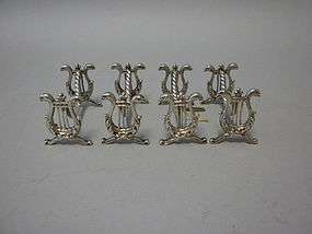 English Antique Silver Knife Rests London 1862  