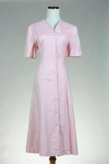 Amazing Laura Ashley Pink Linen Dress Embroidered 8  