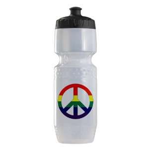   Trek Water Bottle Clear Blk Rainbow Peace Symbol Sign 