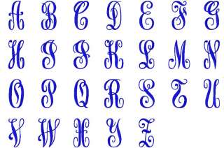 Monogram initials alphabet machine embroidery design  