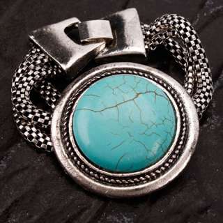 Charm Women lady Round Turquoise Alloy Bracelet bangle  