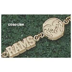 Colorado State Rams 10K Gold RAMS & Head Bracelet 7  