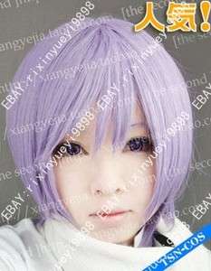 Free shipping Nagato Yuki long Light Purple Cosplay wavy Wigs  
