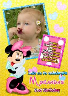MINNIE MOUSE 1st FIRST ANY AGE BIRTHDAY INVITATIONS   