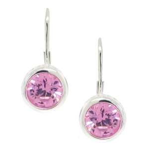  Pretty Sterling Silver 925 Pink CZ Earrings [Jewelry 
