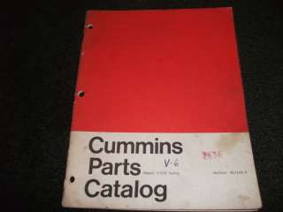 Cummins V 378 series engine parts manual  